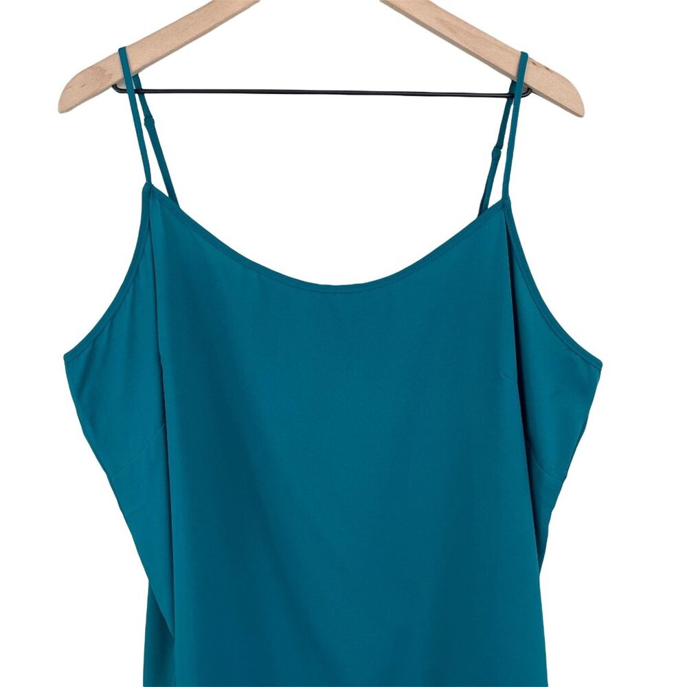 Brandless teal aqua green sleeveless spaghetti strap cami slip dress one size - Picture 4 of 8